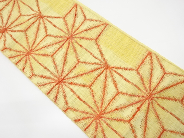 麻の葉模様織り出し名古屋帯